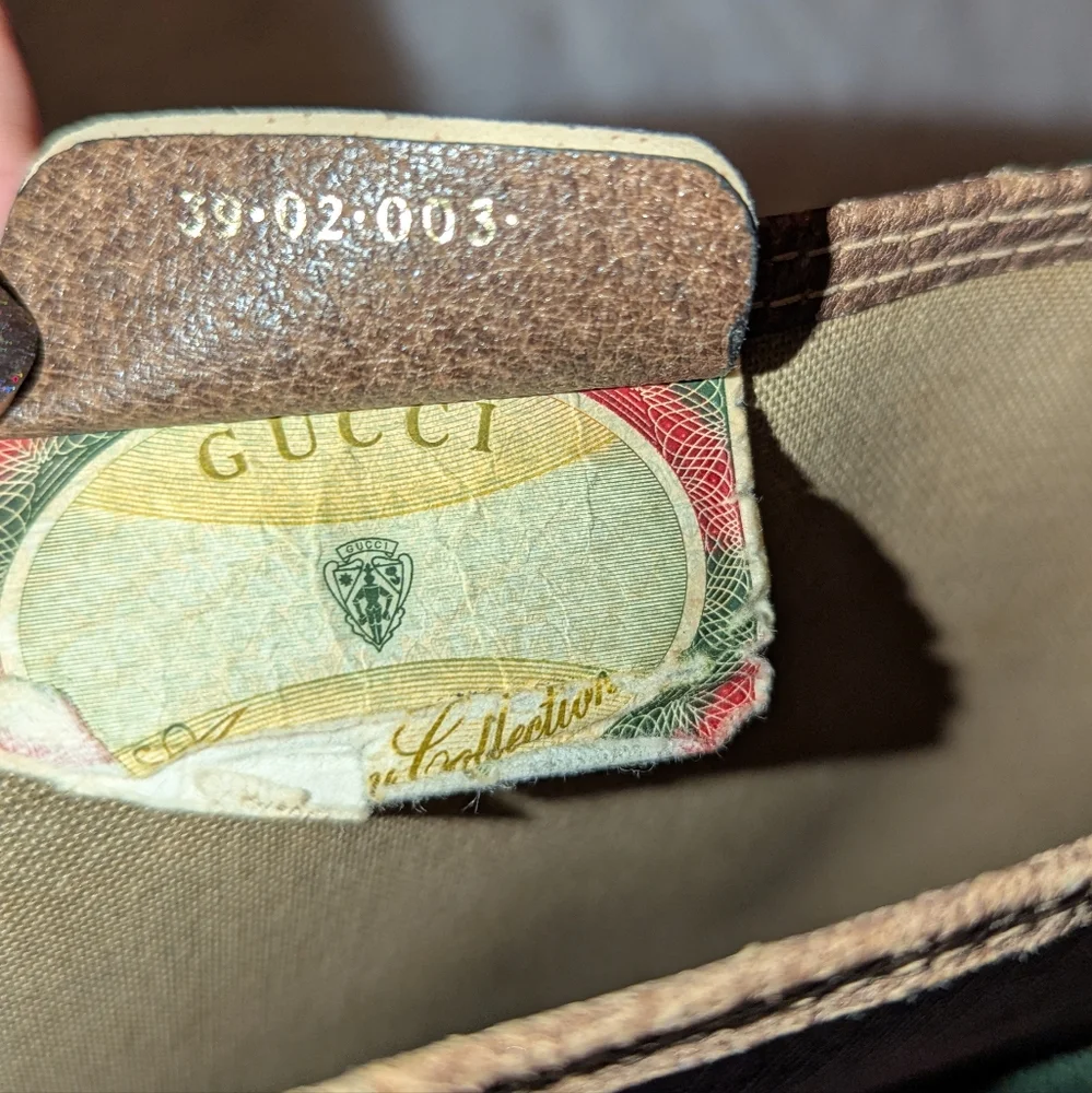 Gucci Ophidia Sherry Line Coated Canvas Tote Bag Brown Tan GUC - Picture 4 of 16